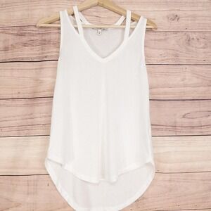 Express One Eleven Tank Womens XS White Tunic V-Neck‎ Lightweight Jersey